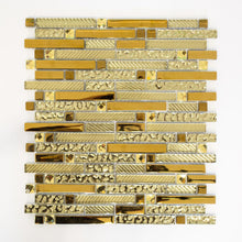 Załaduj obraz do przeglądarki galerii, Mozaika szklana mix złoty połysk T 645