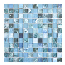 Załaduj obraz do przeglądarki galerii, Mozaika szklana kolor zielony i niebieski połysk T 638