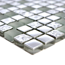 Załaduj obraz do przeglądarki galerii, Mozaika szklana kolor srebrny mat T 627