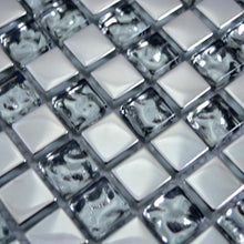 Załaduj obraz do przeglądarki galerii, Mozaika szklana kolor srebrny połysk T 629