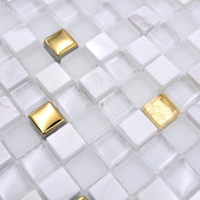 Załaduj obraz do przeglądarki galerii, Mozaika mix kolor mix biały złoty połysk T 432