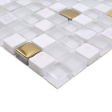Załaduj obraz do przeglądarki galerii, Mozaika mix kolor mix biały złoty połysk T 432