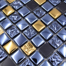 Załaduj obraz do przeglądarki galerii, Mozaika mix kolor mix czarny złoty połysk T 446