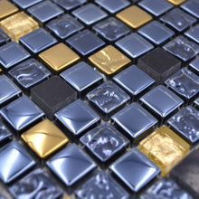 Załaduj obraz do przeglądarki galerii, Mozaika mix kolor mix czarny złoty połysk T 446