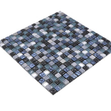 Załaduj obraz do przeglądarki galerii, Mozaika mix/mozaika - stal nierdzewna kolor mix niebieski szary połysk T 495