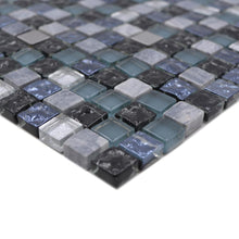 Załaduj obraz do przeglądarki galerii, Mozaika mix/mozaika - stal nierdzewna kolor mix niebieski szary połysk T 495