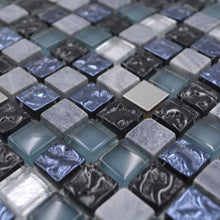 Załaduj obraz do przeglądarki galerii, Mozaika mix/mozaika - stal nierdzewna kolor mix niebieski szary połysk T 495
