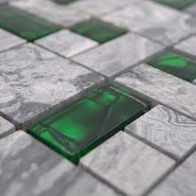 Załaduj obraz do przeglądarki galerii, Mozaika mix kolor szaro - zielony połysk