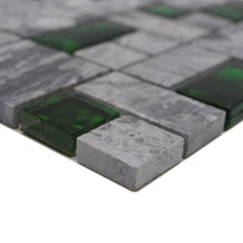 Załaduj obraz do przeglądarki galerii, Mozaika mix kolor szaro - zielony połysk