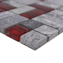 Załaduj obraz do przeglądarki galerii, Kolor szary z czerwonym T5 połysk mozaika mix