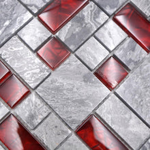 Załaduj obraz do przeglądarki galerii, Kolor szary z czerwonym T5 połysk mozaika mix