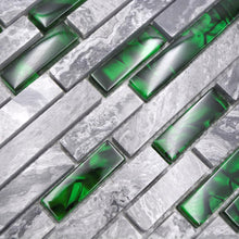 Załaduj obraz do przeglądarki galerii, Kolor szaro - zielony D4 połysk mozaika mix