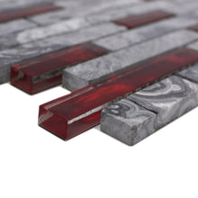 Załaduj obraz do przeglądarki galerii, Kolor szary z czerwonym 5F połysk mozaika mix