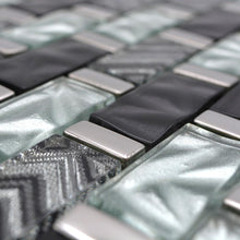 Załaduj obraz do przeglądarki galerii, Kolor szary z czarnym A2 połysk mozaika szklana