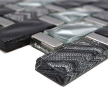 Załaduj obraz do przeglądarki galerii, Kolor szary z czarnym A2 połysk mozaika szklana