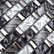 Załaduj obraz do przeglądarki galerii, Kolor szary z czarnym A2 połysk mozaika szklana