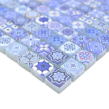 Załaduj obraz do przeglądarki galerii, Mozaika szklana kolor niebieski mat T 616