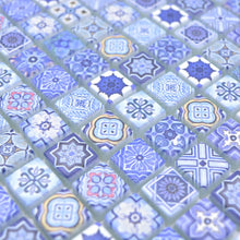 Załaduj obraz do przeglądarki galerii, Mozaika szklana kolor niebieski mat T 616