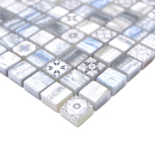 Załaduj obraz do przeglądarki galerii, Mozaika szklana kolor jasny szary niebieski mat T 585