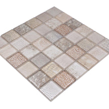 Załaduj obraz do przeglądarki galerii, Mozaika szklana kolor beżowy połysk T 554