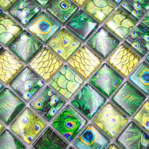 Kolor zielony F3 połysk mozaika szklana