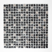 Załaduj obraz do przeglądarki galerii, Mozaika szklana kolor mix czarny srebrny połysk T 590