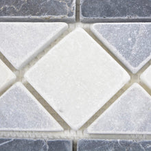 Załaduj obraz do przeglądarki galerii, Mozaika kamienna - traweryn kolor mix czarny biały szary mat T 369