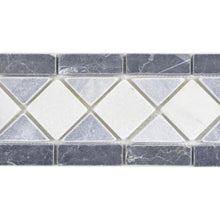 Załaduj obraz do przeglądarki galerii, Mozaika kamienna - traweryn kolor mix czarny biały szary mat T 369