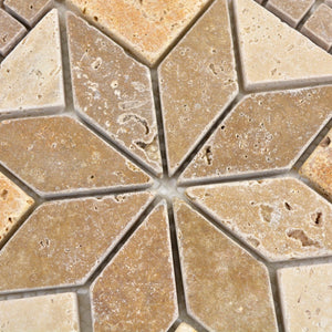 Mozaika kamienna - trawertyn mix kolor beżowy brązowy złoty mat T 325
