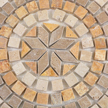 Załaduj obraz do przeglądarki galerii, Mozaika kamienna - trawertyn mix kolor beżowy brązowy złoty mat T 326