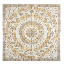 Załaduj obraz do przeglądarki galerii, Mozaika kamienna - trawertyn mix kolor beżowy brązowy złoty mat T 326
