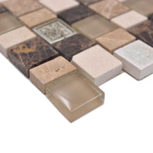 Załaduj obraz do przeglądarki galerii, Mozaika mix kolor mix beżowy brązowy połysk T 423