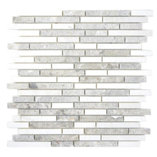 Załaduj obraz do przeglądarki galerii, Mozaika kamienna - marmur kolor mix jany szary biały połysk T 307