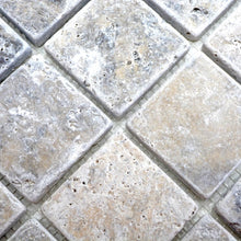 Załaduj obraz do przeglądarki galerii, Mozaika kamienna - traweryn kolor mix biały szary mat T 363