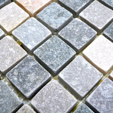 Załaduj obraz do przeglądarki galerii, Mozaika kamienna - kwarcyt kolor mix beżowy szary mat T 216