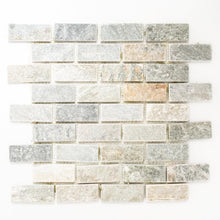 Załaduj obraz do przeglądarki galerii, Mozaika kamienna - kwarcyt kolor mix beżowy szary mat T 217