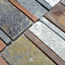 Załaduj obraz do przeglądarki galerii, Mozaika mix kamień miedź T12