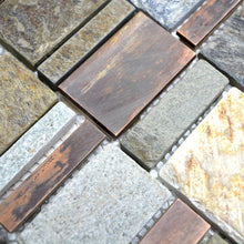 Załaduj obraz do przeglądarki galerii, Mozaika mix miedź , kamień T11