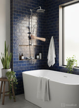 Załaduj obraz do przeglądarki galerii, imozaiki.pl blue glossy ceramic mosaic tiles with a textured, artisanal finish.
