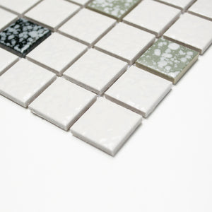 Mozaika ceramiczna kolor mix czarny biały połysk T 127