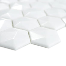 Załaduj obraz do przeglądarki galerii, Mozaika szklana kolor biały mat hexagon T 500
