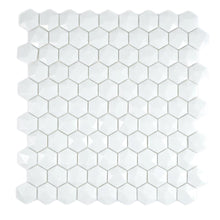 Załaduj obraz do przeglądarki galerii, Mozaika szklana kolor biały mat hexagon T 500
