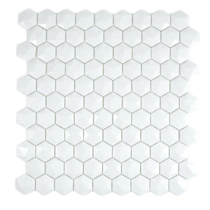Mozaika szklana kolor biały mat hexagon T 500