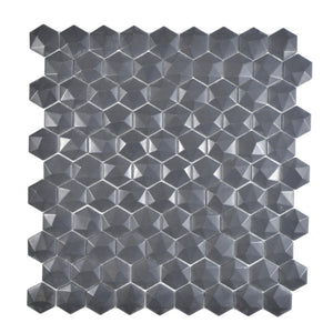 Mozaika szklana kolor czarny mat hexagon T 512