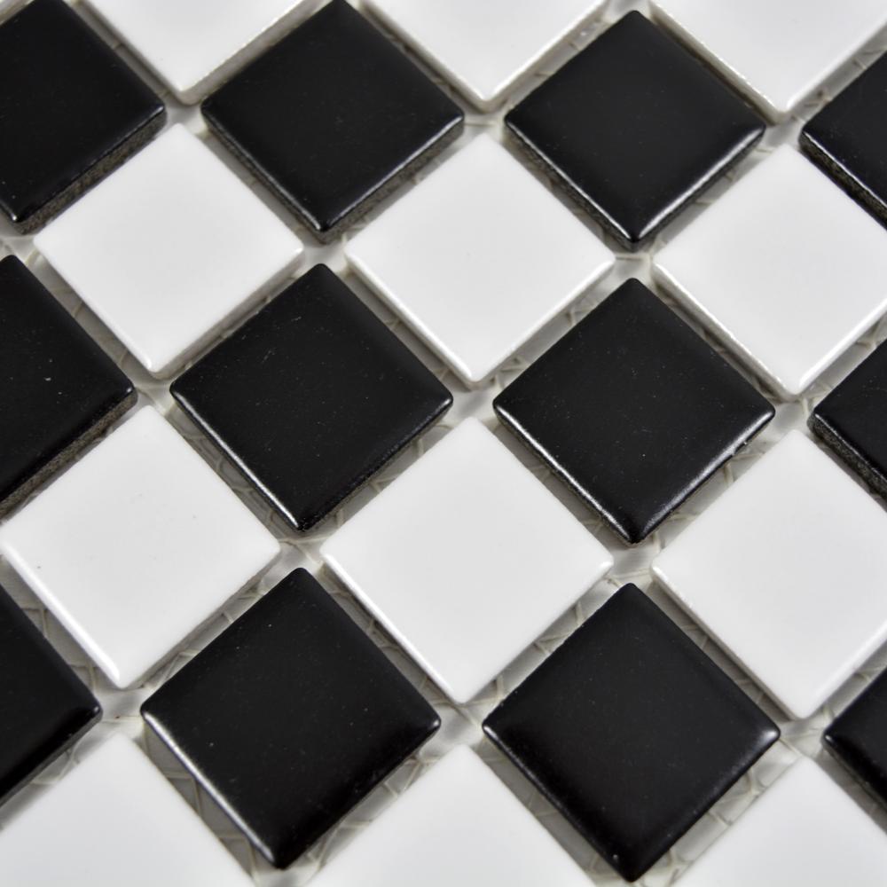 Aranżacja Mozaika ceramiczna kolor mix czarny biały MOZ 5128 VP