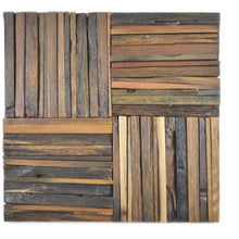 Załaduj obraz do przeglądarki galerii, Mozaika drewniana kolor ciemny brąz połysk T 204

