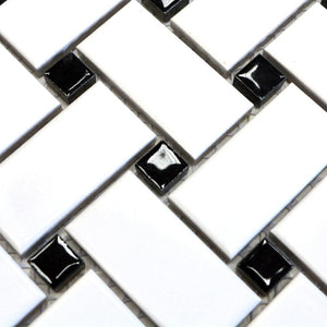 Mozaika ceramiczna kolor biały czarny mat T 30