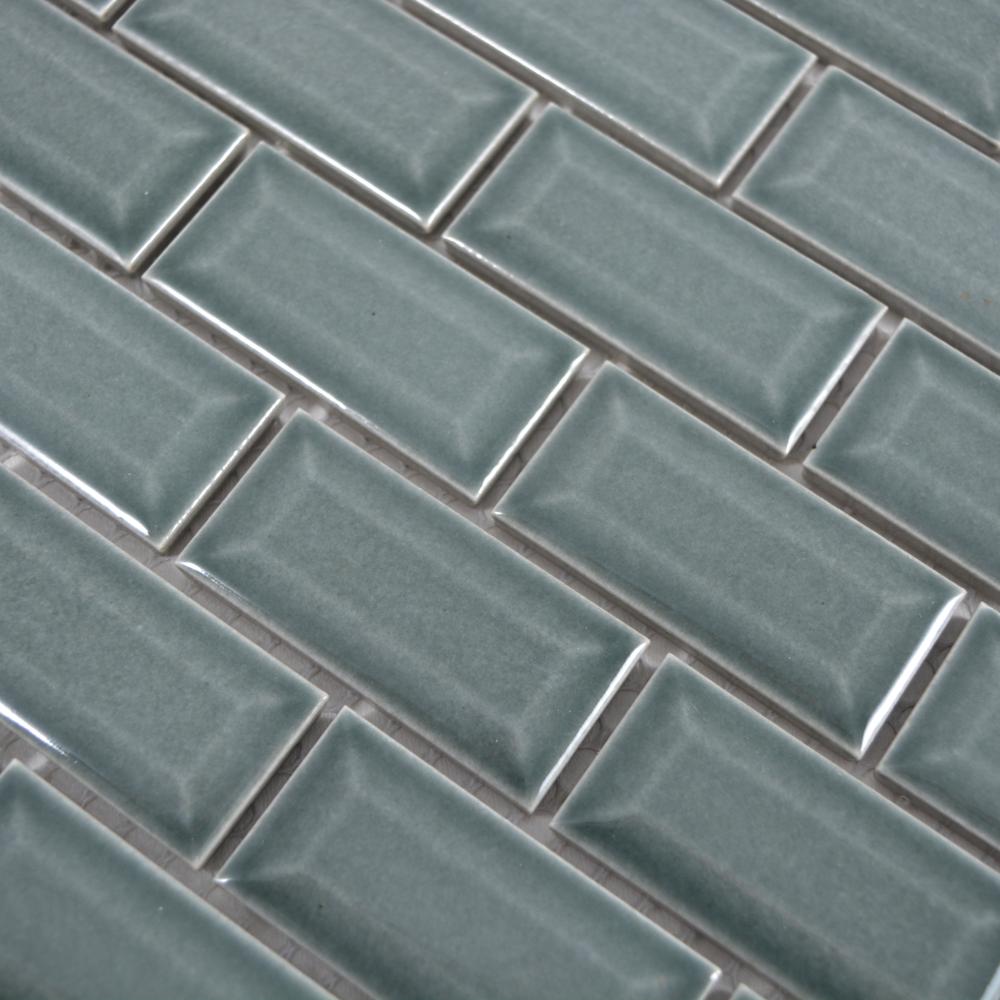 Aranżacja Mozaika ceramiczna kolor jasny zielony połysk T 100
