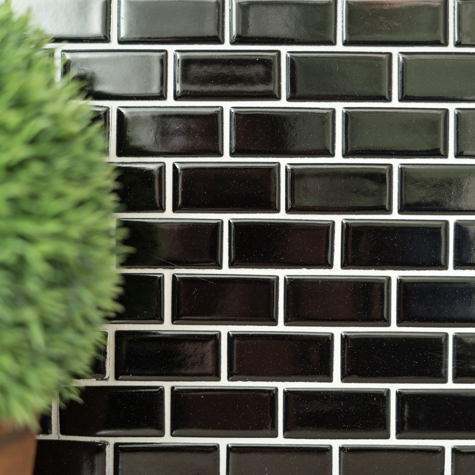 Aranżacja Mozaika ceramiczna kolor czarny połysk T 68