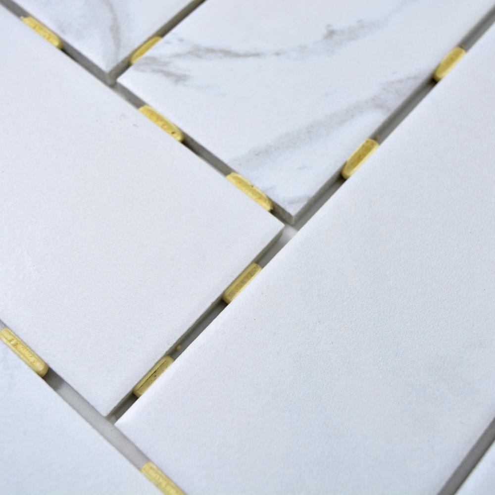 Aranżacja Mozaika ceramiczna kolor biały mat T2